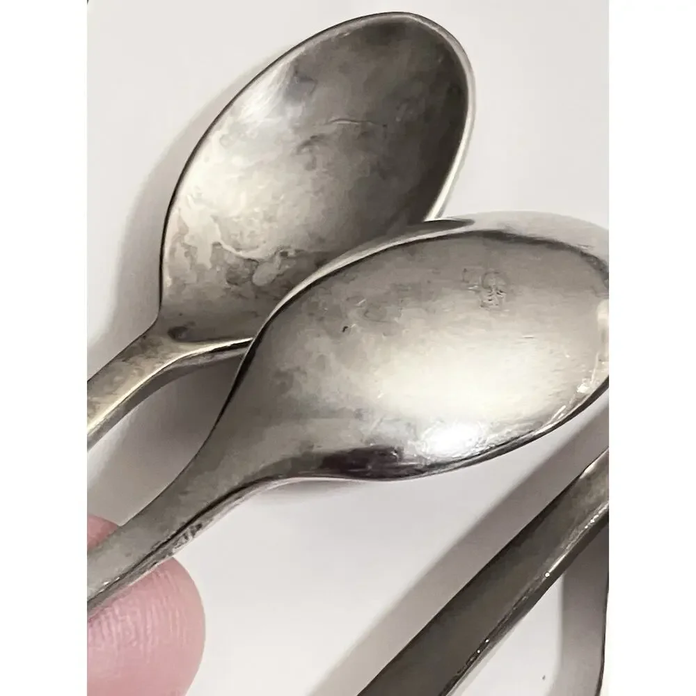 Vintage MCM Owl Spoon Set Of 6 Silver Plate Mid Century Retroneu Demitasse Size